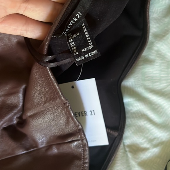 Forever 21 chocolate brown leather dress - Picture 3 of 3
